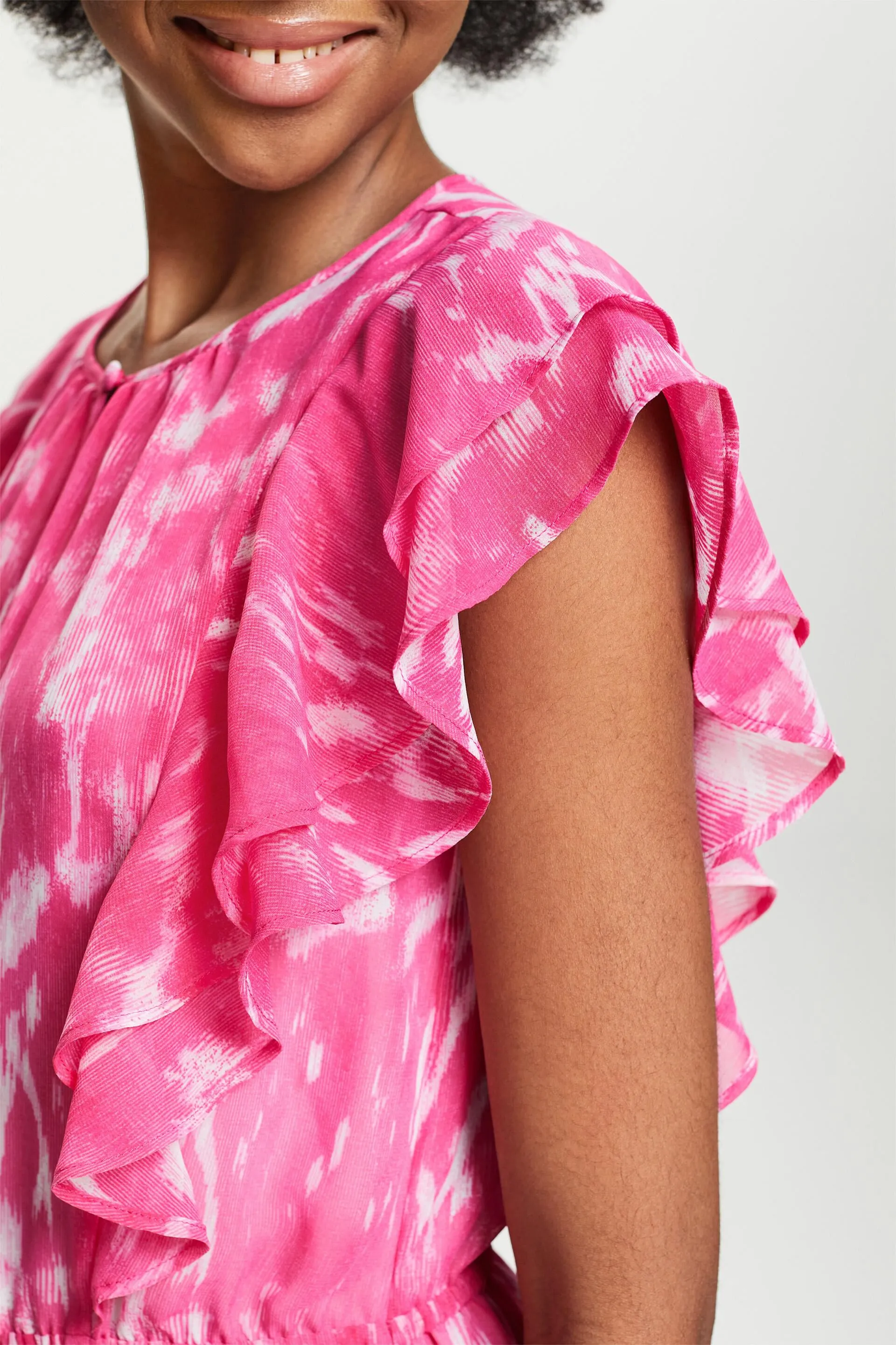 Abito midi in chiffon stampato