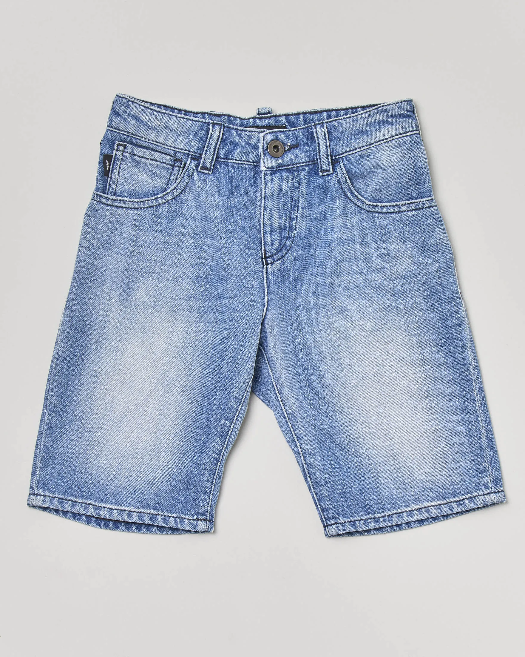 Bermuda jeans lavaggio chiaro stone washed 8-14 anni
