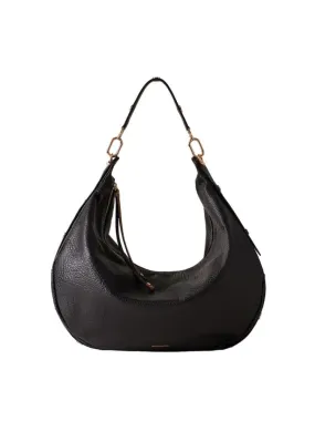 BORSA A SPALLA BORBONESE OYSTER HOBO LARGE IN VITELLO STAMPATO 923529 AV9 100 NERO