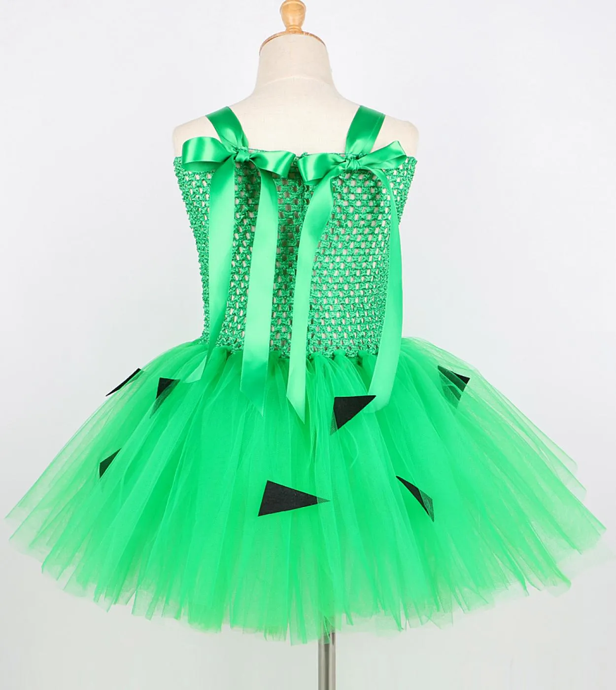 Green Flinstones Pebbles Tutu Dress For Girls Kids Costume di Halloween Carvegirl Pebbles Bone Abiti Outfit per il compleanno