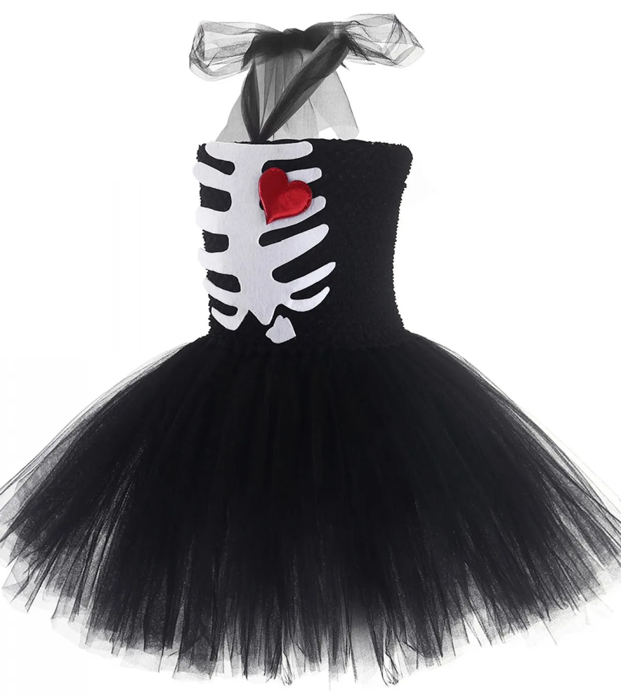 Scheletro di Halloween Sposa Cosutmes per ragazze Zombie Tutu Dress For Kids Spooky Scary Outfit Bambini Horror Pageant Ball