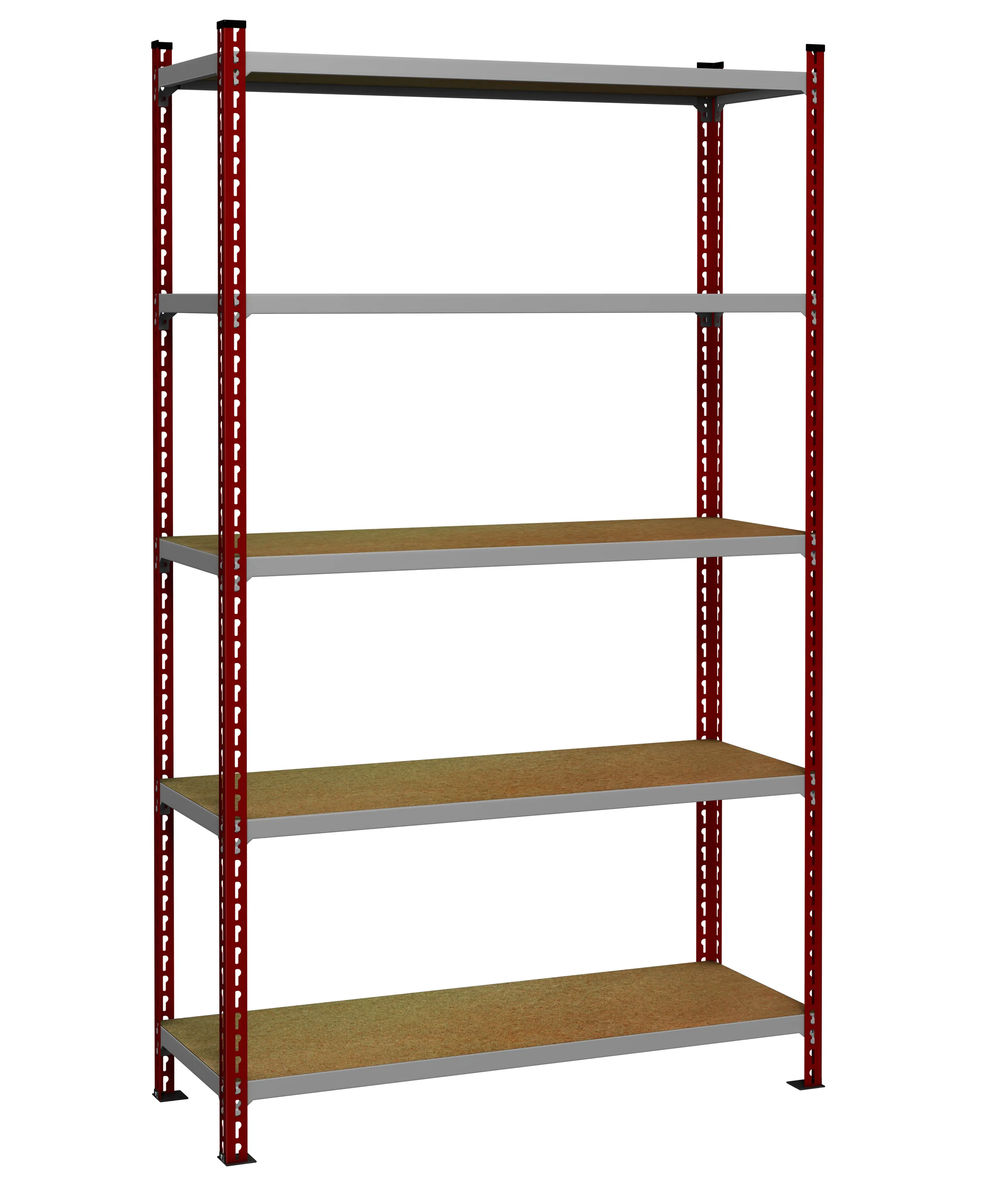 Sistema a scaffali Colore rosso RS PRO 5 ripiani, 1980mm x 900mm, 600mm, capacità di carico 360kg